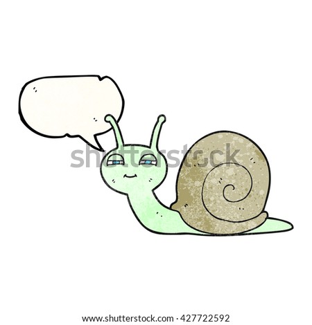 freehand speech bubble textured cartoon cute snail