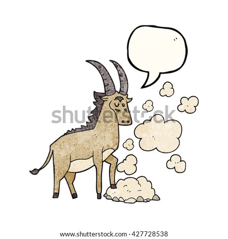 freehand speech bubble textured cartoon antelope