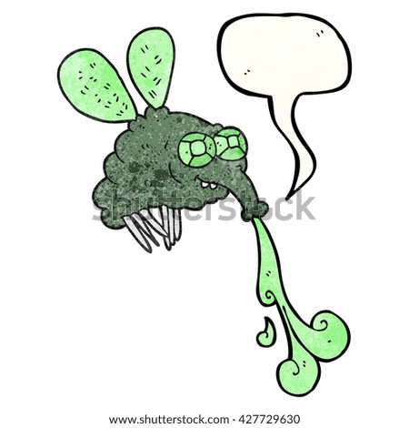 freehand speech bubble textured cartoon gross fly