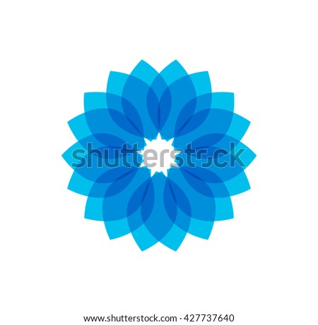 Blue circular pattern. Vector illustration on isolated background.