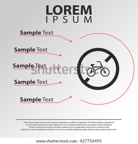 no bicycle icon. bicycle forbidden infographics template
