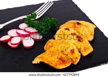 Grilled Chicken Fillet with Radish and Parsley Studio Photo