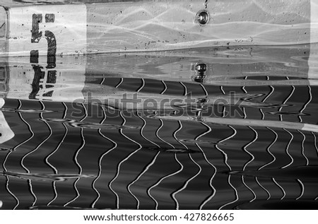 Black and white picture of water surface