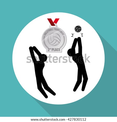 Volleyball design. Sport icon. Isolated illustration , editanle vector