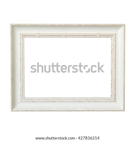 Classic wooden frame isolated on white background. 