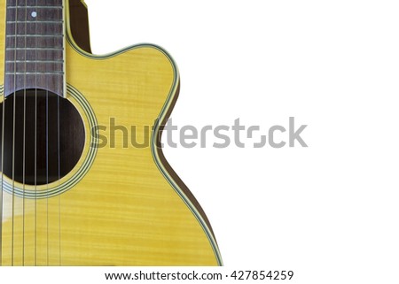 Acoustic guitar white background