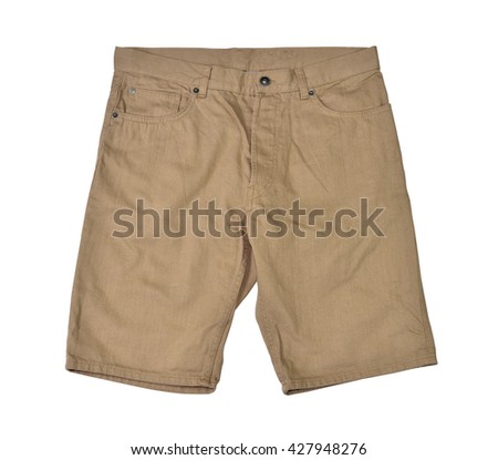 Close up of short pant isolated on white background, selective focus. Clipping path included. 