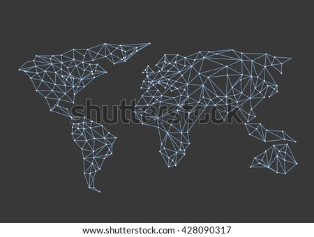 Political World Map in triangulation