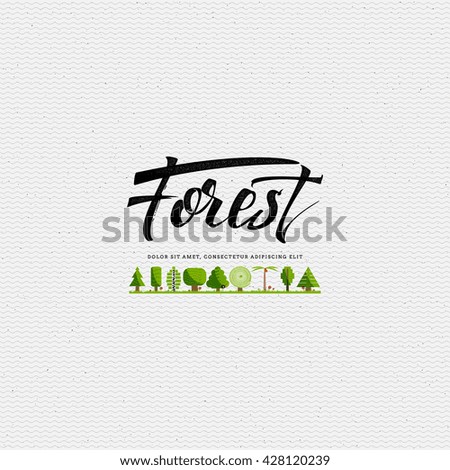 Forest - badge, sticker can be used to design websites, clothes, advertising
