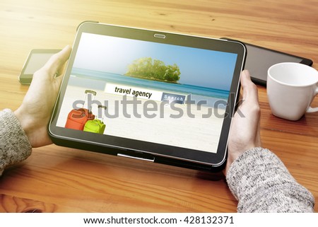 travel search engine on the tablet