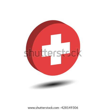 first aid isometric, vector logo element