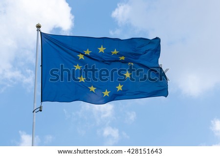 EU Flag and blue sky