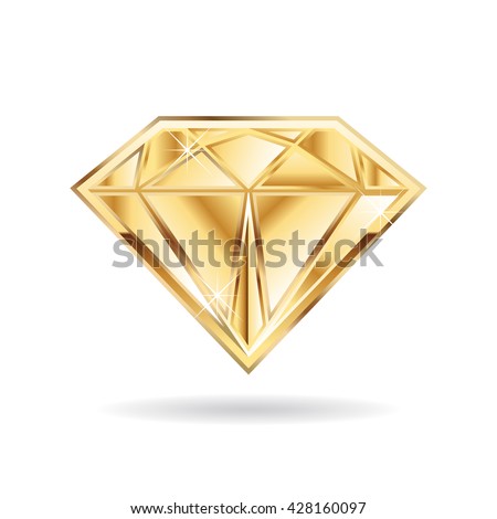 Gold wedding diamond logo. Vector graphic design