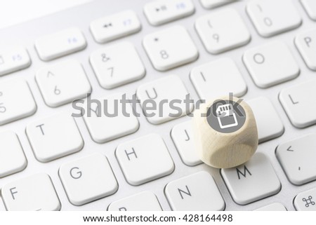 Business e-commerce icon on computer keyboard button 
