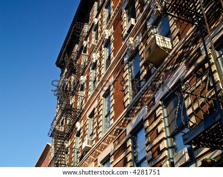 Apartment block in Greenwich Village, New York. Royalty-Free Stock Photo #4281751