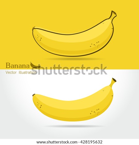 Banana vector icon cartoon style isolated on white background. Banana isolated black and color icons vector silhouette. fruit, food, vector flat style
