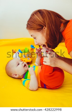 Mother and child having fun