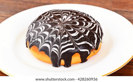 Cake with White and Dark Chocolate. Studio Photo