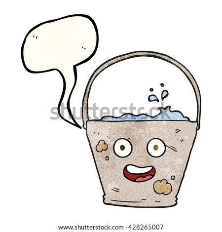 freehand speech bubble textured cartoon bucket