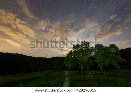 Magic Night, Cloudy night sky, Moon and clouds
Starry night under full moon