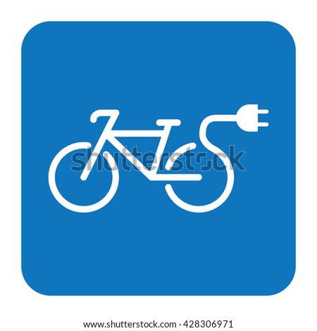 electro bicycle bike e-bike icon on white background