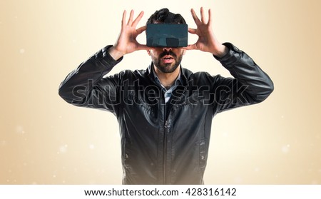 Man using VR glasses