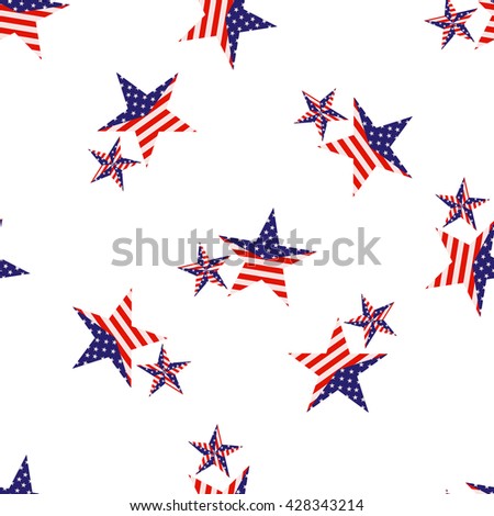 pattern of_star with american flag.