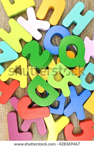 A studio photo of wooden letters