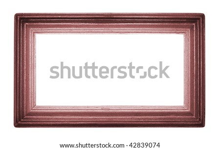 One wooden frame isolated on white background