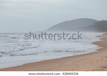 beautiful landscape summer sea with sand beach, nature background