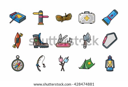 Camping and outdoor icons set,eps10