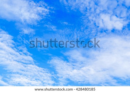 smooth clouds on blue sky background , on sunshine day