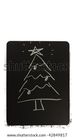 christmas tree on a chalkboard
