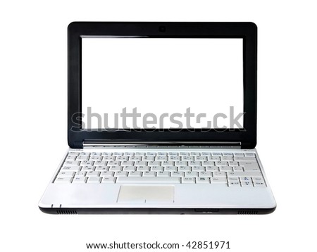 Laptop with blank screen - isolated