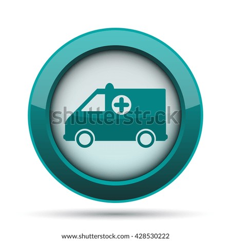 Ambulance icon. Internet button on white background.
