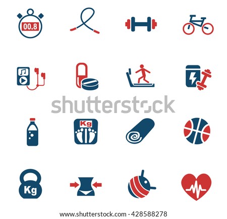 fitness web icons for user interface design