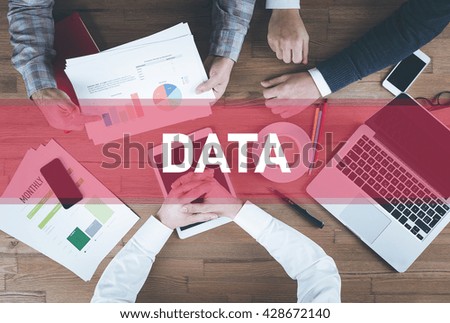 Business team working and Data concept