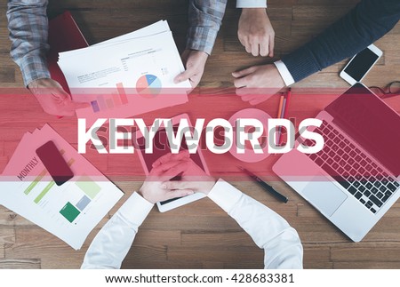 Business team working and Keywords concept