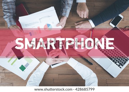 Business team working and Smartphone concept