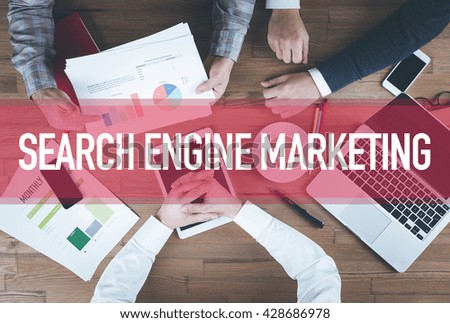 Business team working and Search Engine Marketing concept
