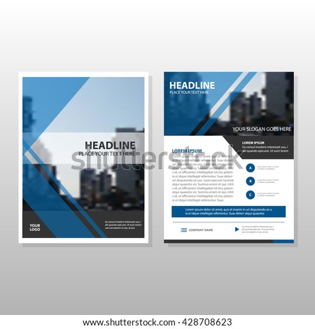 Blue Vector annual report Leaflet Brochure Flyer template design, book cover layout design, abstract business presentation template, a4 size design Royalty-Free Stock Photo #428708623