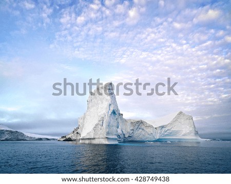 Glacier at north pole of the world in Greenland, Glaciers are melting day by day.