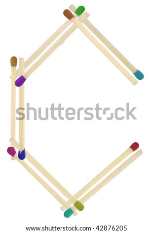 Letter made of match sticks