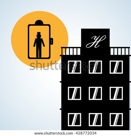Hotel design. travel icon. Isolated and flat illustration