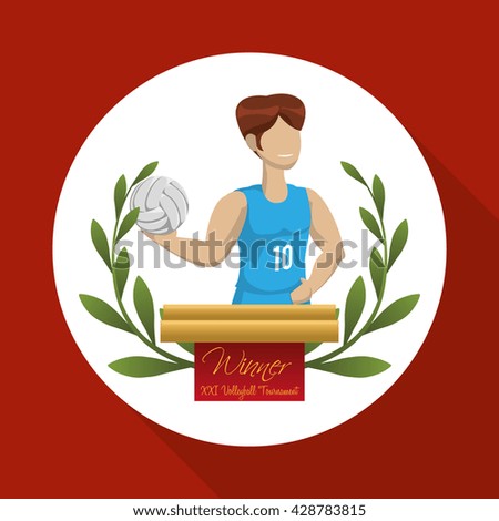 Volleyball design. Sport icon. Isolated illustration, editable vector