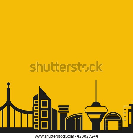 cityscape vector illustration yellow background