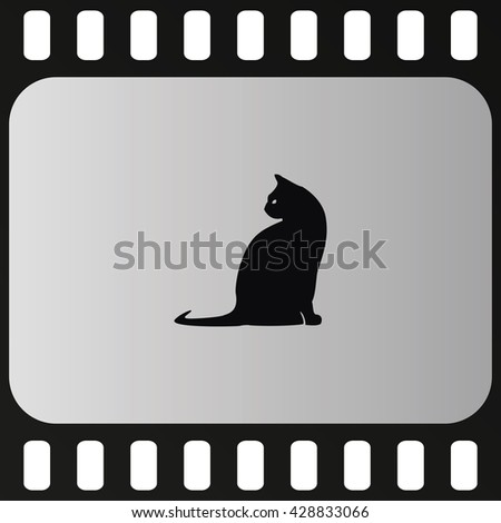 Silhouette of cat. Pet illustration.