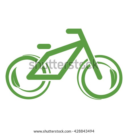 bicycle, ecobike, ecology green icons set on white background