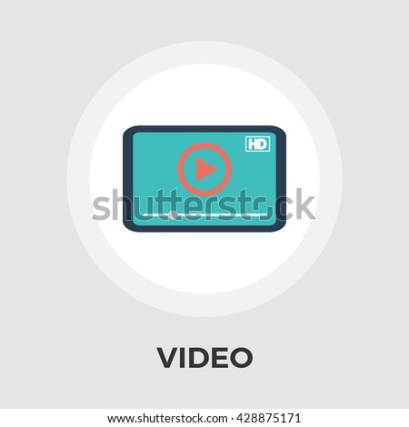 Video player icon vector. Flat icon isolated on the white background. Editable EPS file. Vector illustration.