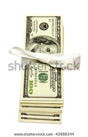 dollars are isolated on a white background